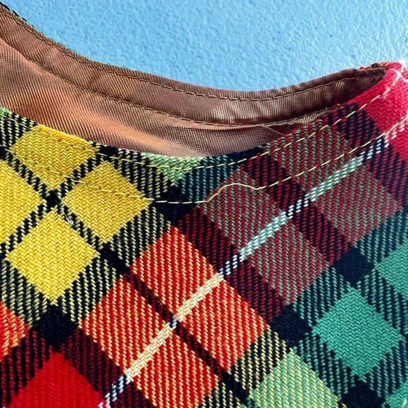 VINTAGE VERSACE: Plaid Mod Dress - Picture 4 of 10